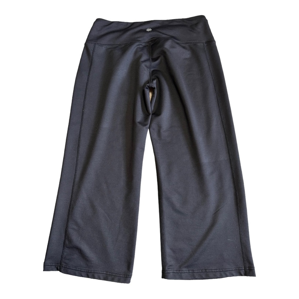 Athleta Wide Leg Cropped Pants Black High Rise Athleisure Yoga Lounge Size S - Picture 3 of 5